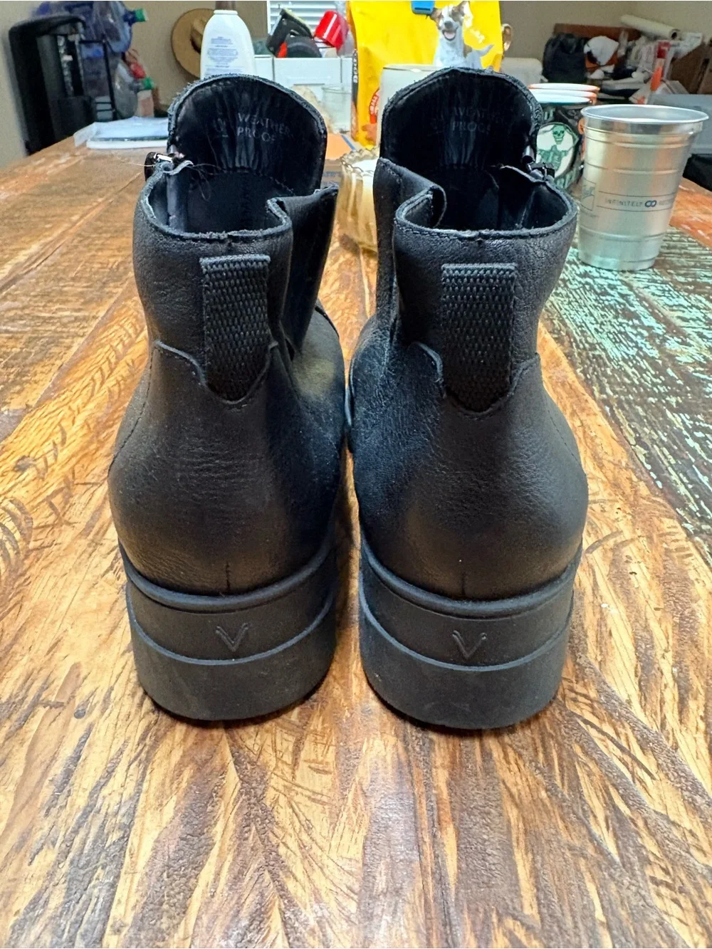 Vionic Women's Uptown Sur Ankle Everyday Boots Black Leather Platform Size 9